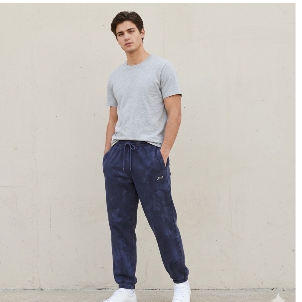 Levis Mens Red Tab Cloud Wash Tie Dye Sweatpants Blue Joggers A0765-0002